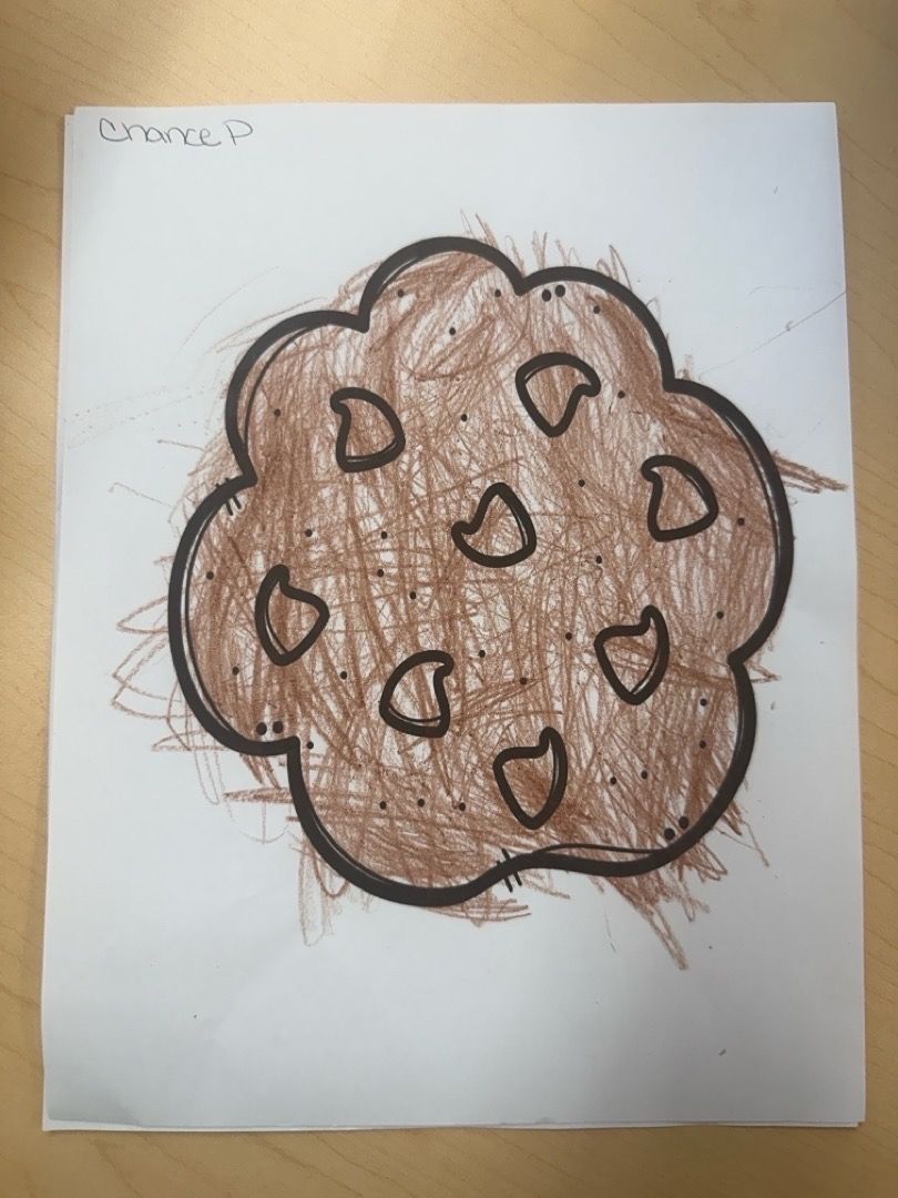 cookie coloring artwork made by a child